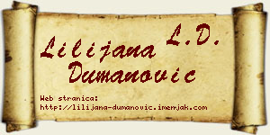 Lilijana Dumanović vizit kartica